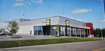 Lidl-päivittäistavarakaupan uudisrakennus Vantaan Asolassa.